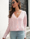 Cable-Knit Button Down Cardigan