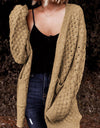 Open Front Dropped Shoulder Cardigan with Pockets