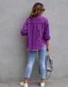 Distressed Drop Shoulder Denim Jacket