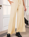 Drawstring Wide Leg Pants with Pockets