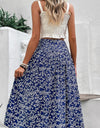 Ditsy Floral Slit High Waist Skirt
