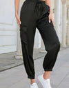 Long Tie Waist Pocketed Pants