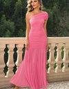 One-Shoulder Ruched Maxi Dress