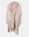 Fringe Open Front Long Sleeve Poncho