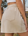 Pocketed Buttoned Mini Denim Skirt