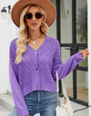 V-Neck Button Down Cardigan