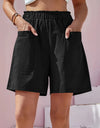 Full Size Pocketed Elastic Waist Shorts