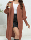 Open Front Dropped Shoulder Cardigan