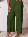 Double Take Full Size Smocked Wide Waistband Wide Leg Pants