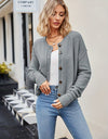 Button Up Dropped Shoulder Cardigan