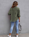 Distressed Drop Shoulder Denim Jacket