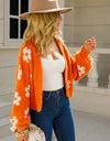 Floral Open Front Fuzzy Cardigan
