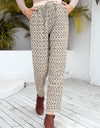 Tied Printed Pants with Pockets