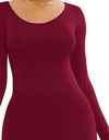 Round Neck Long Sleeve Maxi Wrap Dress