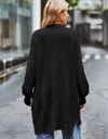 Open Front Dropped Shoulder Longline Cardigan