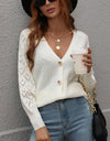 Rib-Knit Plunge Raglan Sleeve Cardigan