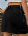 Adjustable Waist Denim Skirt with Pockets