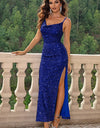 Cowl Neck Split Maxi Dress