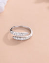 925 Sterling Silver Moissanite Bypass Ring