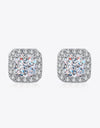 925 Sterling Silver Inlaid 2 Carat Moissanite Square Stud Earrings