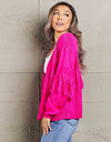 Fringe Trim Open Front Cardigan