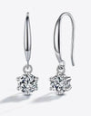 2 Carat Moissanite 6-Prong Drop Earrings