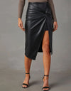 Twist Detail High Waist Skirt
