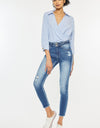 Kancan Distressed Raw Hem High Waist Jeans