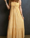 Smocked Printed Square Neck Maxi Cami Dress