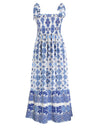 Smocked Printed Square Neck Cami Dress