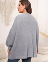 Plus Size Open Front Dropped Shoulder Knit Cardigan