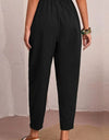 Elastic Waist Pocket Tapered Pants