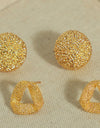 Gold-Plated Geometric Stud Earrings
