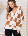 Double Take Button-Up V-Neck Dropped Shoulder Cardigan