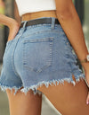 Raw Hem Distressed Denim Shorts
