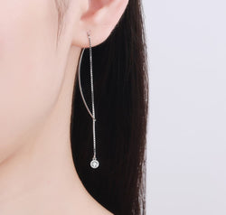 Moissanite 925 Sterling Silver Threader Earrings