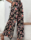Floral Pull-On Wide Leg Pants