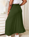 Double Take Full Size Soft Rayon Drawstring Waist Maxi Skirt