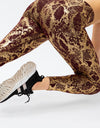 Animal Print Slim Fit Wide Waistband Long Sports Pants