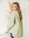 Distressed Raw Hem Denim Jacket