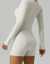 Square Neck Long Sleeve Active Romper