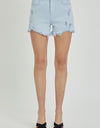 RISEN Full Size High Rise Distressed Detail Denim Shorts
