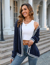 Buttoned V-Neck Long Sleeve Cardigan