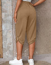 Full Size Roll-Tab Capris Pants