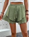 Tied Layered High Waist Shorts