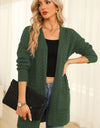 Open Front Dropped Shoulder Cardigan with Pockets