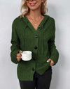 Button-Down Long Sleeve Hooded Sweater