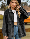 Dropped Shoulder Denim Jacket with Pockets