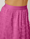 Ruched High Waist Tiered Skirt