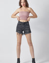 RISEN Raw Hem Denim Shorts with Pockets